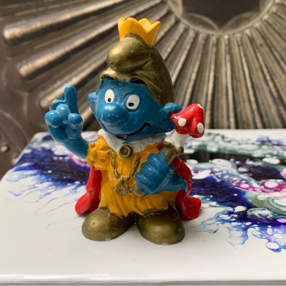 Vintage Smurfs Emperor Smurf King  Vintage 1978 Figure Toy Schleich Peyo
